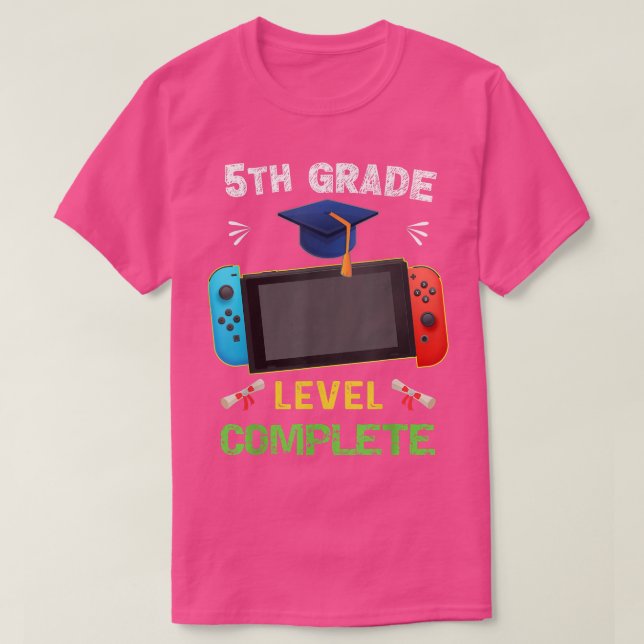 5th grade Level Complete Graduation gaming class 2 T Shirt (Design framsida)