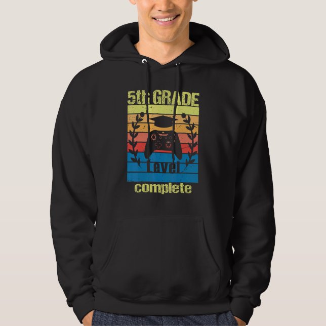 5th Grade Level Complete  Graduation Video Gamer C Hoodie (Framsida)
