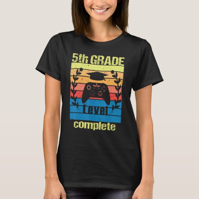 5th Grade Level Complete  Graduation Video Gamer C T Shirt (Framsida)