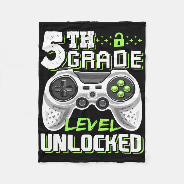 5th Grade Level Unlocked Video Game Back To School Fleecefilt (Framsidan)