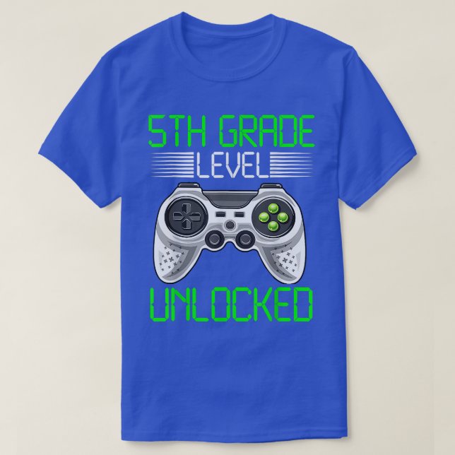 5th Grade Level Unlocked Video Game Back To School T Shirt (Design framsida)