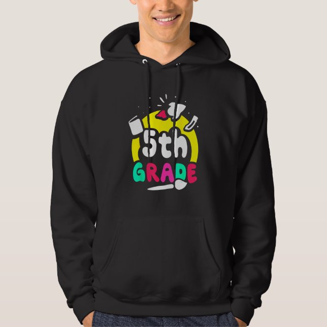 5th Grade Pupil Grader Class School Hoodie (Framsida)