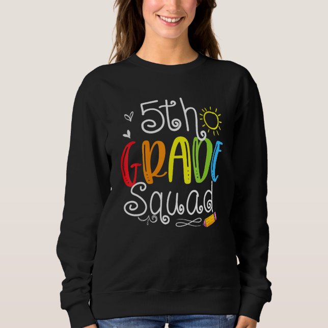 5th Grade Squad Fifth Teacher Student Team Back To T Shirt (Framsida)