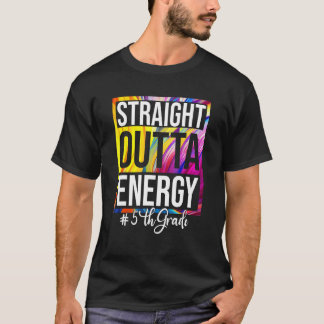 5th Grade Teacher Straight Outta Energy Groovy Tie T Shirt