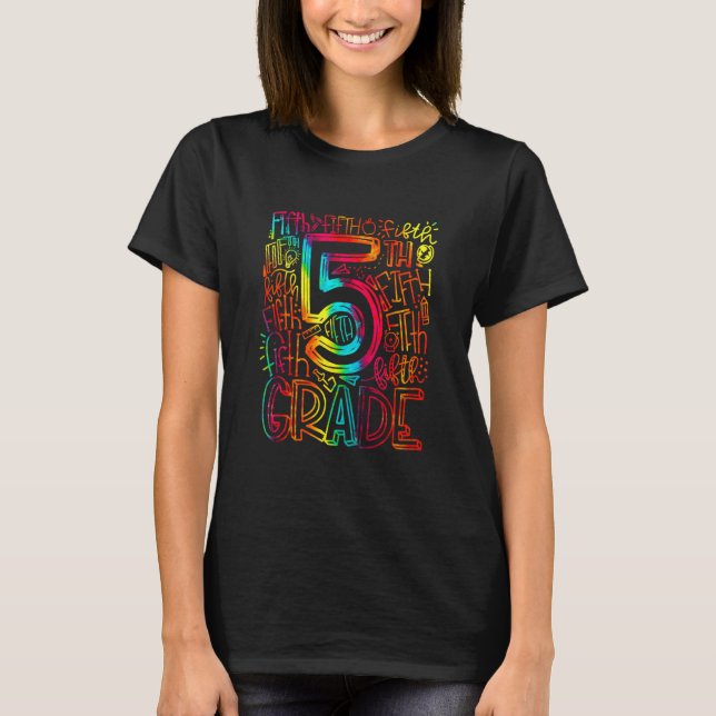 5th Grade Typography Team Fifth Grade Teacher Back T Shirt (Framsida)
