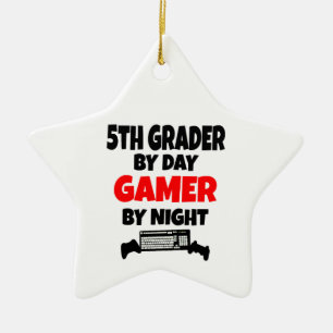 5th Grader Gamer Julgransprydnad Keramik