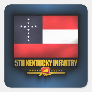5th Kentucky infanteri Fyrkantigt Klistermärke