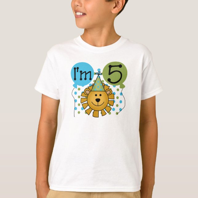 5th Lejon födelsedag T Shirt (Framsida)
