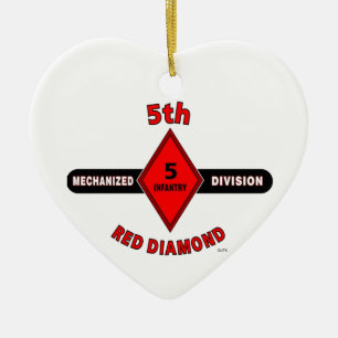 5TH (MEKANISERAD) INFANTERIUPPDELNING "RÖD DIAMAN JULGRANSPRYDNAD KERAMIK
