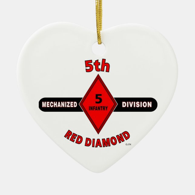 5TH (MEKANISERAD) INFANTERIUPPDELNING "RÖD DIAMANT JULGRANSPRYDNAD KERAMIK (Framsidan)