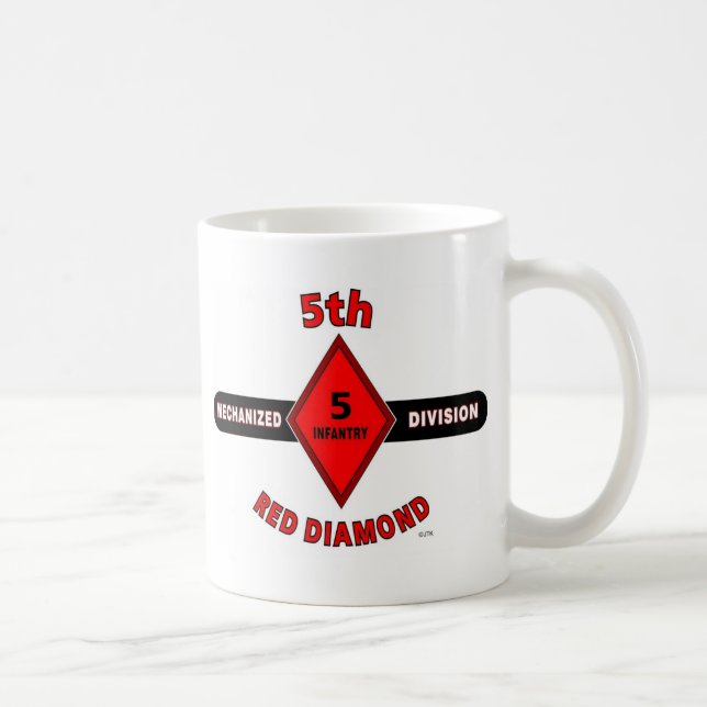 5TH (MEKANISERAD) INFANTERIUPPDELNING "RÖD DIAMANT KAFFEMUGG (Höger)