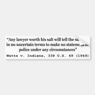 5th Rättelsewatt v Indiana 338 US 49 1949 Bildekal