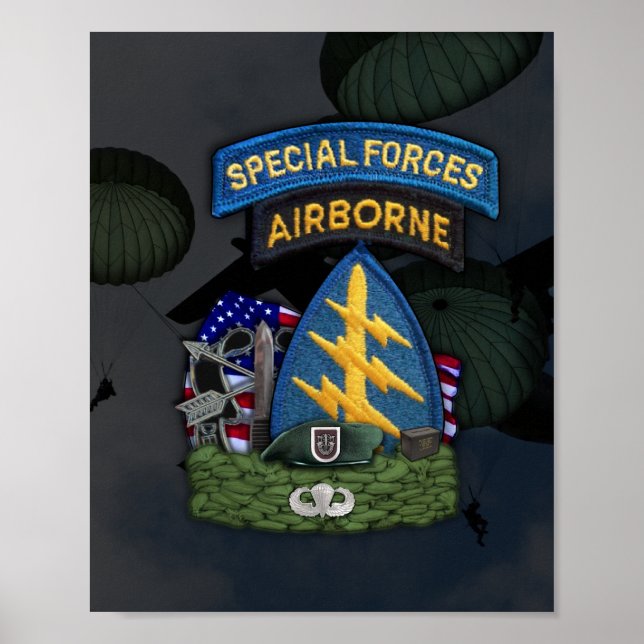 5th special forces gröna beretsmönster poster (Framsidan)