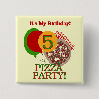 5th Tshirts och gåvor för Pizzapartyfödelsedag Knapp