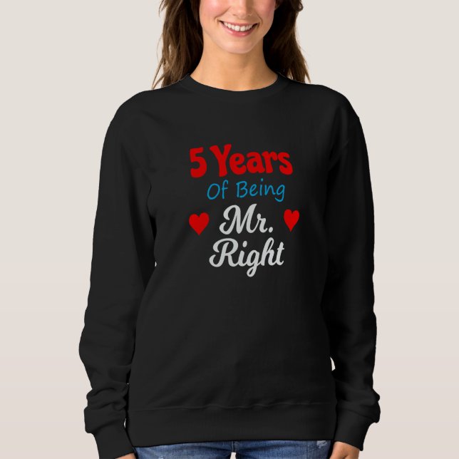 5th Wedding Anniversary for Men Him Mr Right Husba T Shirt (Framsida)