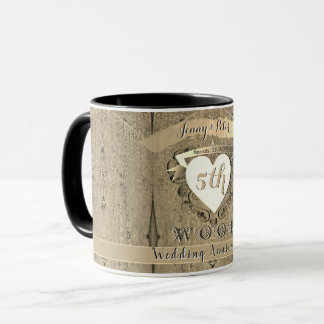 5th Wedding Anniversary "Wood" Image Mugg
