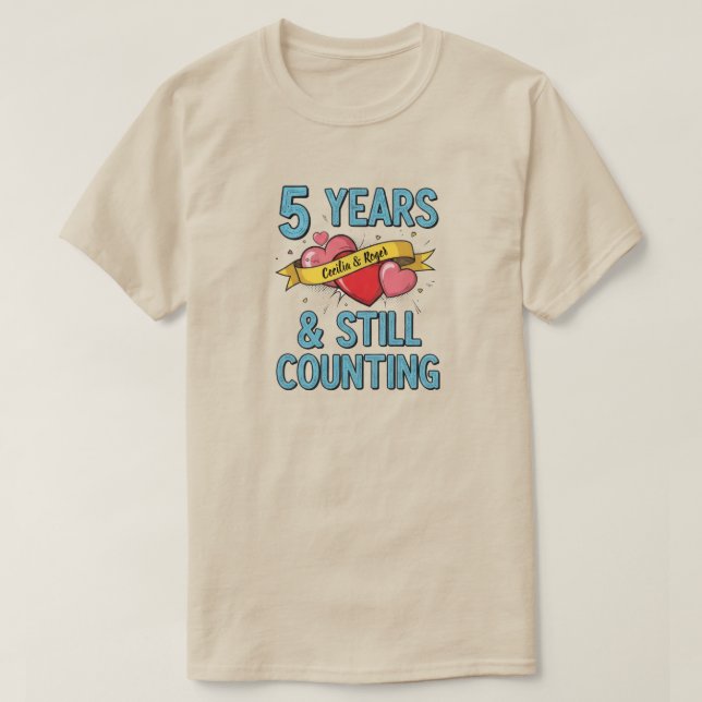 5th Year Anniversary  T Shirt (Design framsida)