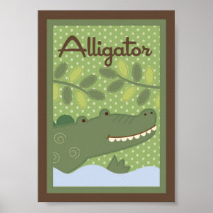 5x7 "Alligato" Jungle Safari Baby Bedding Wall Art Poster