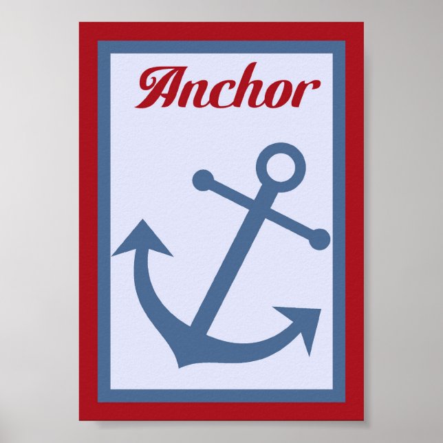5X7 Anchor Nautical Wall Art Poster (Framsidan)