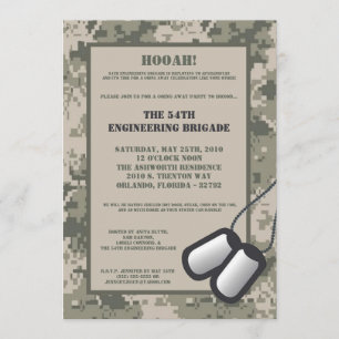 5x7 ÅT inbjudan till ARMY Camo ACU Skriv ut