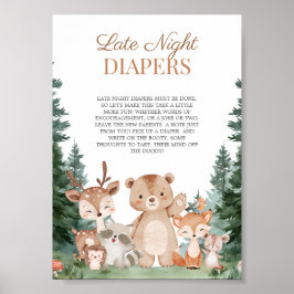 5x7 Baby Shower Sängvätning Skogsväsen Boho P Poster