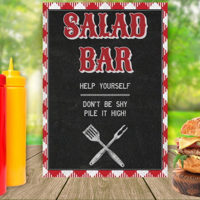 5x7 Bakgård BBQ Födelsedag Salladsbar Bord Skylt (Skapare uppladdad)