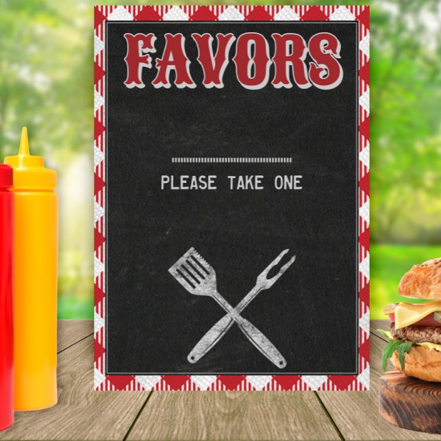 5x7 Bakgårds BBQ Födelsedagsfavoriter Bordsskylt Poster (Skapare uppladdad)