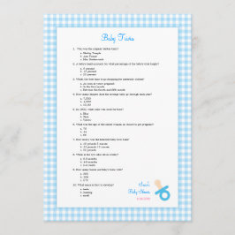 5x7 Blue Gingham Trivia Shower Game