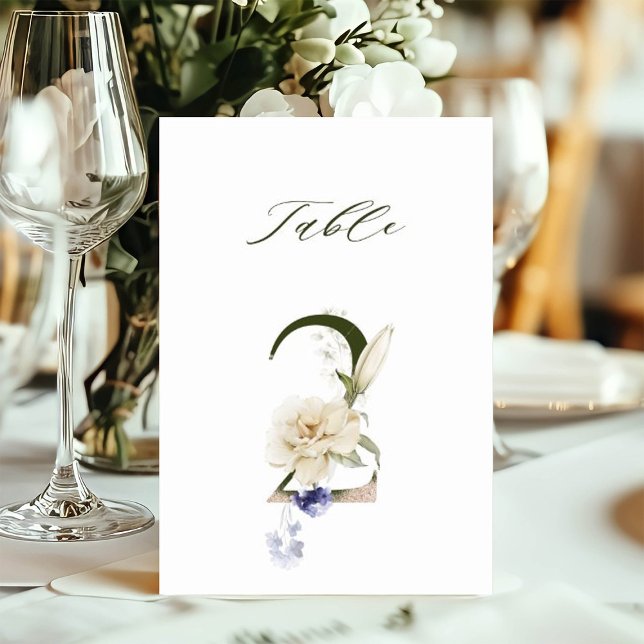 5x7 Botanical Floral Number 2, Table Number Inbjudningar (Skapare uppladdad)
