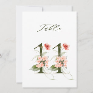 5x7 Botanisk Blommig Nummer 11, Bordskort