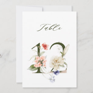 5x7 Botanisk Blommig Nummer 12, Bordskort