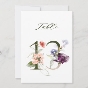 5x7 Botanisk Blommig Nummer 13, Bordskort