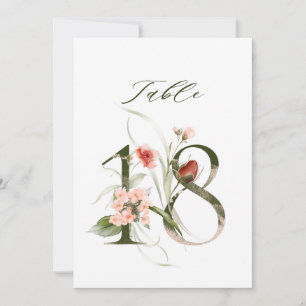 5x7 Botanisk Blommig Nummer 18, Bordskort