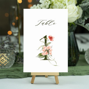 5x7 Botanisk Blommig Nummer 1, Bordskort