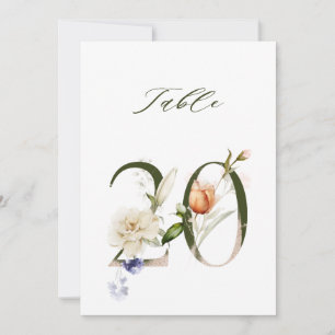 5x7 Botanisk Blommig Nummer 20, Bordskort