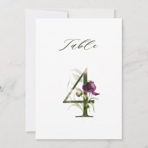 5x7 Botanisk Blommig Nummer 4, Bordskort