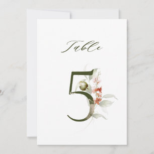 5x7 Botanisk Blommig Nummer 5, Bordskort