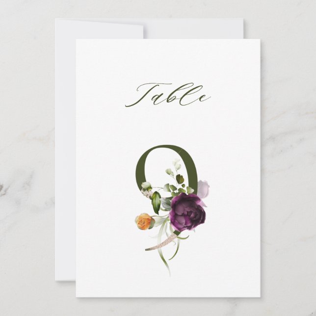 5x7 Botaniskt blomnummer 9, Bordskort (Framsida)