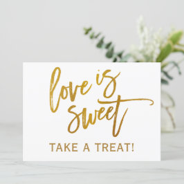 5X7 Bröllops Candy Bar / Buffet skylt | Guld Folie Inbjudningar
