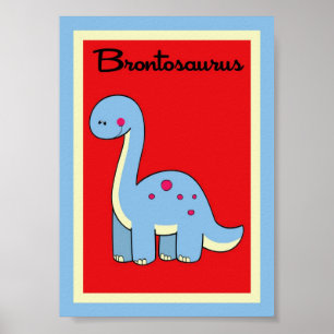 5X7 Brontosaurus Dinosaurs Wall Art Poster