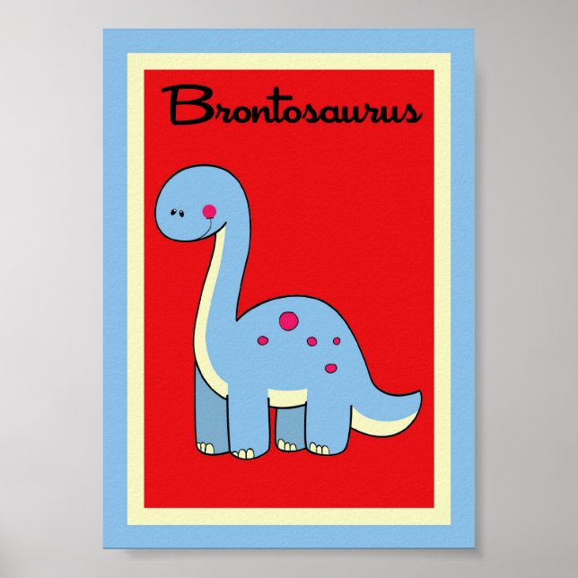 5X7 Brontosaurus Dinosaurs Wall Art Poster (Framsidan)