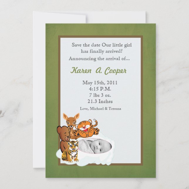 5x7 Cirkelstödraster och Vänsterspel Baby Inbjudningar (Framsida)