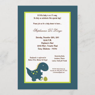 5x7 Dinosaur Baby Shower-inbjudan Inbjudningar