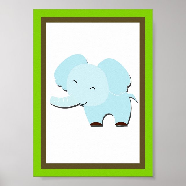 5X7 Elefantisk jungle Animal Wall Art Poster (Framsidan)
