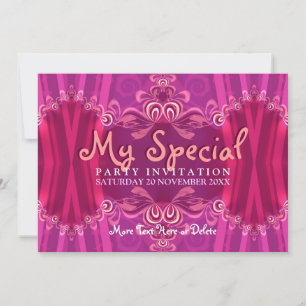 5x7 Exotisk Rosa Girls Boudoir-partiets inbjudan