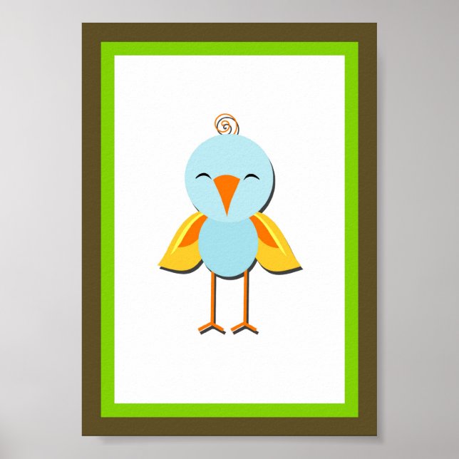 5X7 Fågeljakt Djurmur Art Poster (Framsidan)