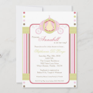 5x7 Flickprinsessan Carriage Baby Shower-inbjudan Inbjudningar