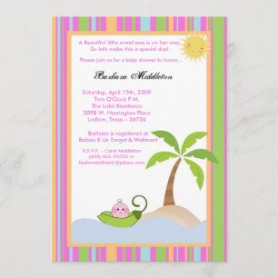 5x7 Gril Sweetpea i Pod Baby Shower-inbjudan Inbjudningar