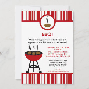 5x7 Grill Summer Time Picnic Barbecue-inbjudan Inbjudningar