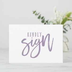 5X7 Guest Bok-tecken Penselkalligrafi (Lavender)